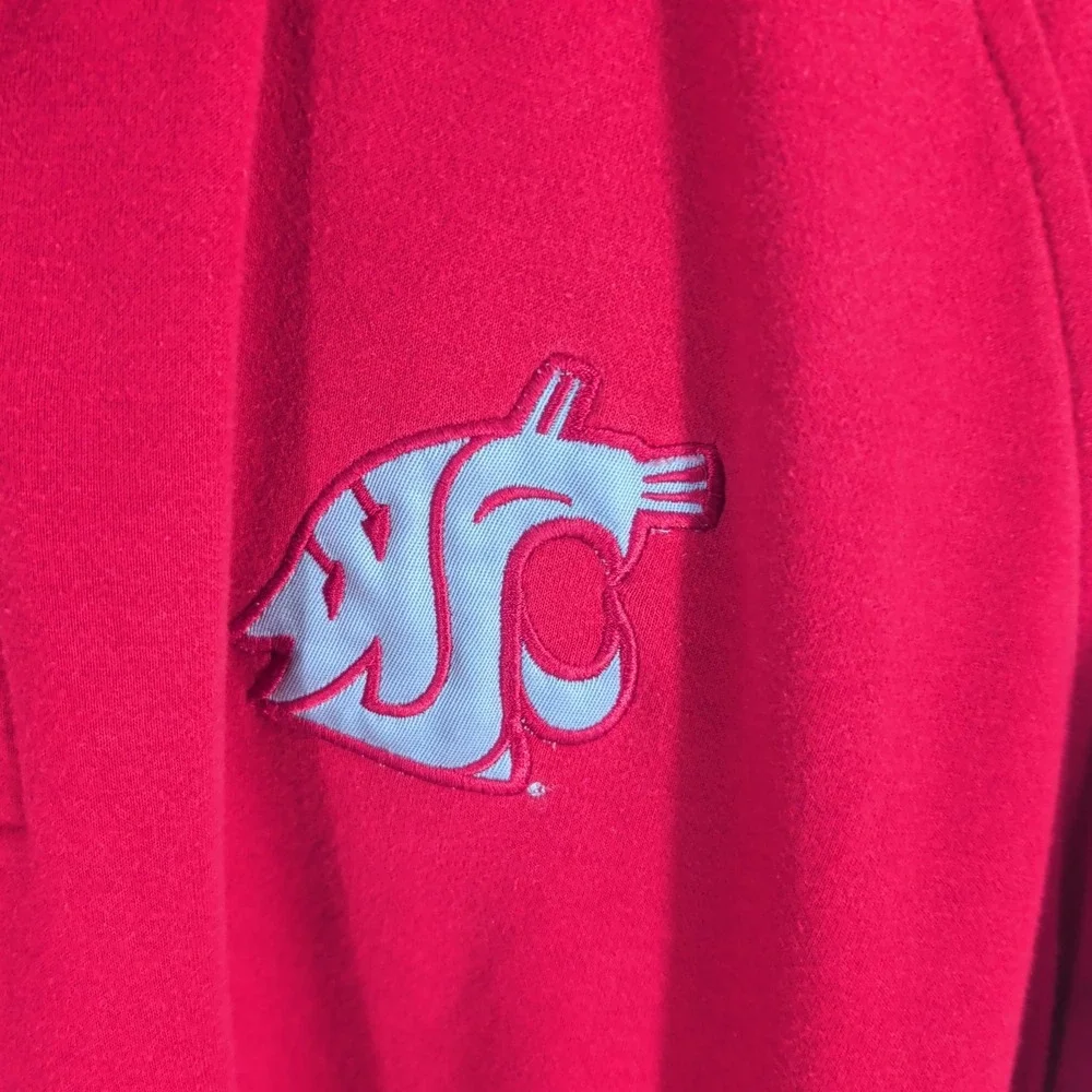 Washington State Cougars Football Adidas Mens Red Pullover Polo Shirt Size XL‎